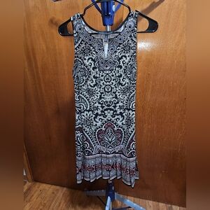 White House Black Market Black and White Paisley Midi Dress